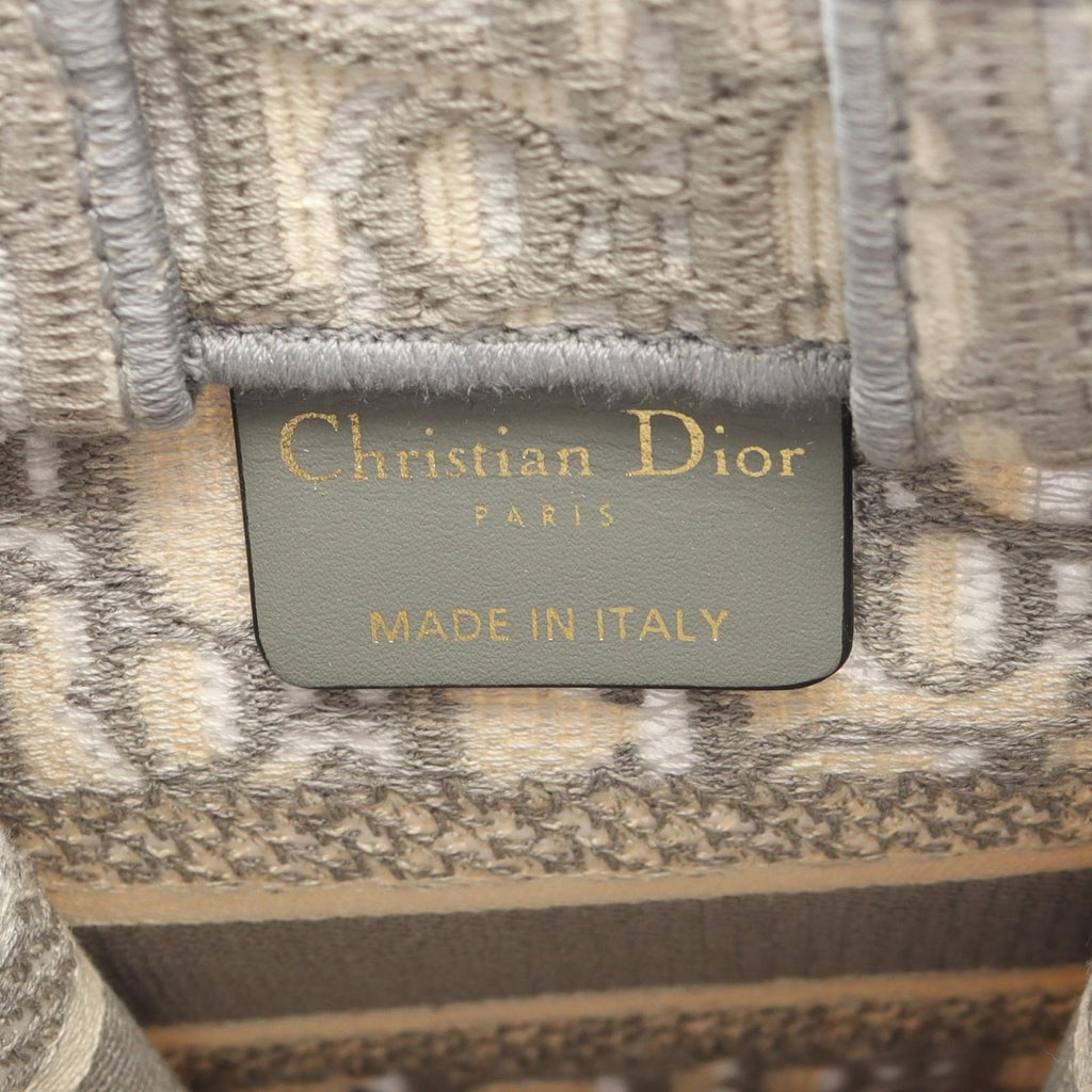 Dior Handbag Book Tote Vertical Mini Phone 2-Way Gray White Canvas Oblique — view 4