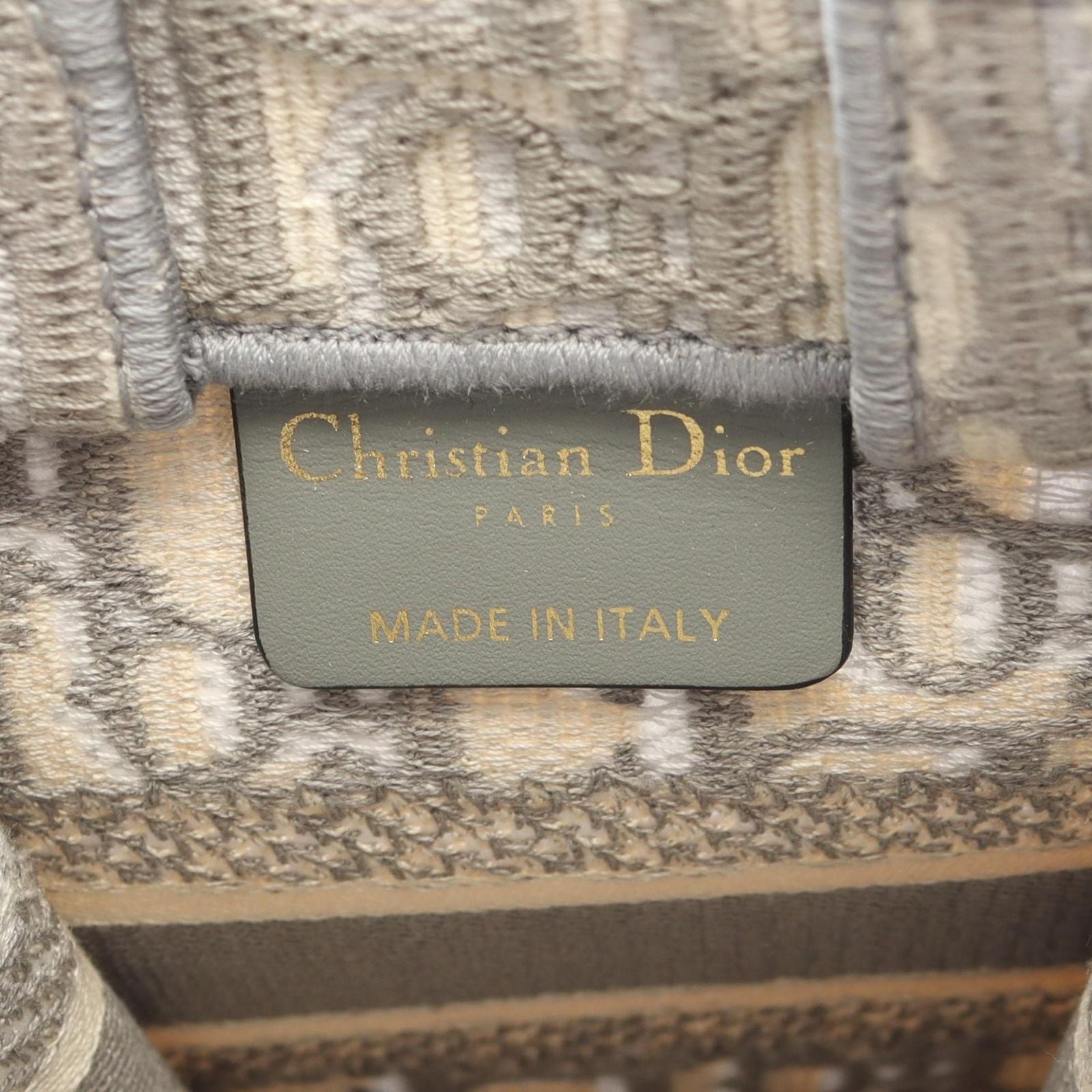 Dior Handbag Book Tote Vertical Mini Phone 2-Way Gray White Canvas Oblique — view 4