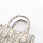 Dior Handbag Book Tote Vertical Mini Phone 2-Way Gray White Canvas Oblique — view 6