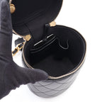 Chanel Shoulder Bag Quilted Small Vanity Black Lambskin Chain — view 3