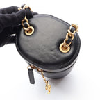Chanel Shoulder Bag Quilted Small Vanity Black Lambskin Chain — view 8
