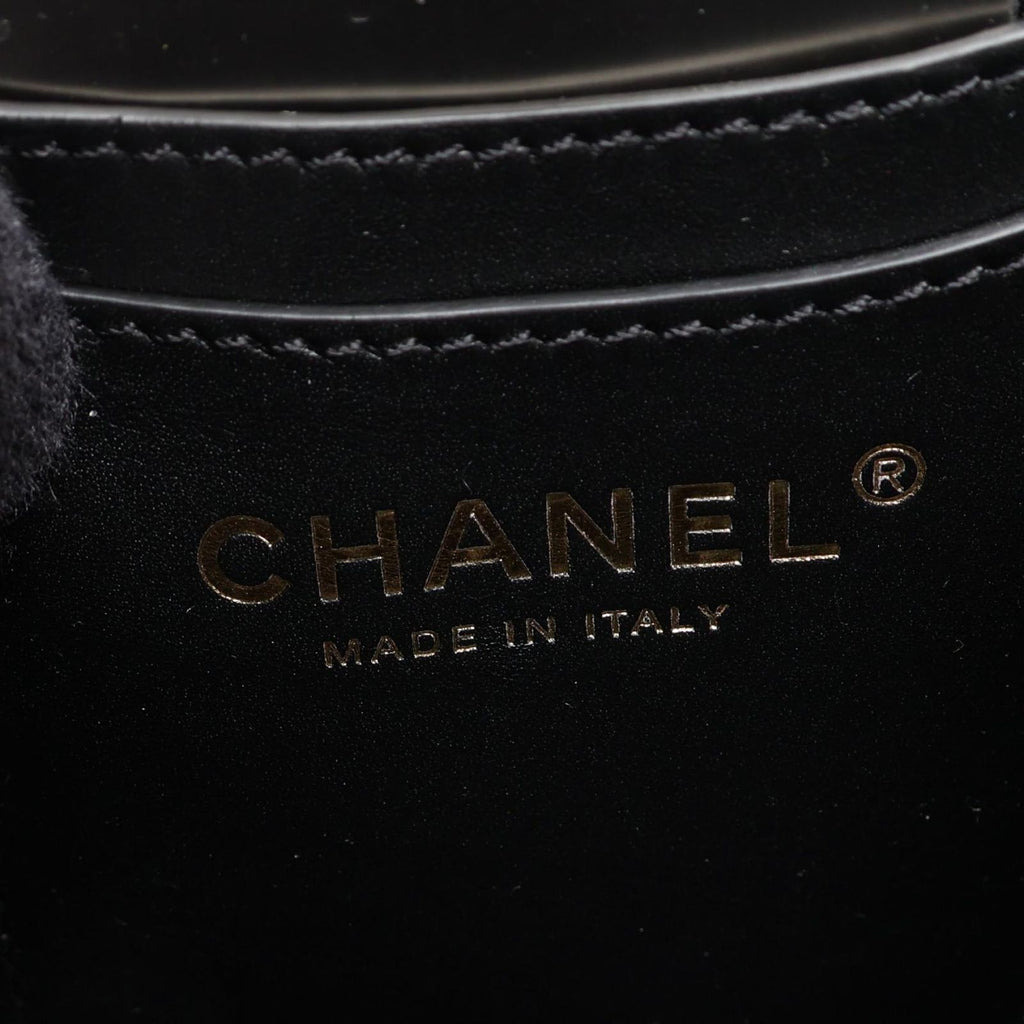 Chanel Shoulder Bag Quilted Small Vanity Black Lambskin Chain — view 4