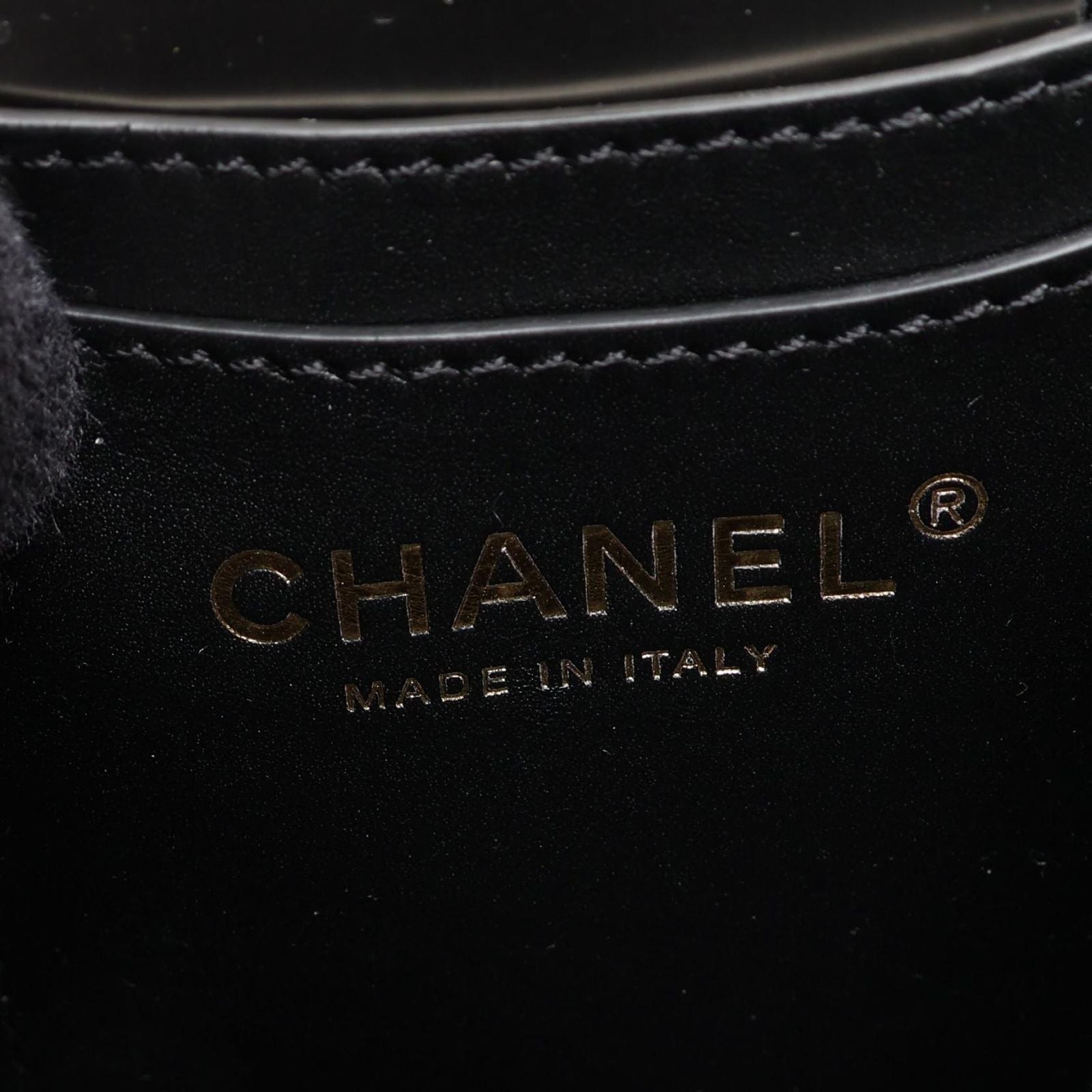 Chanel Shoulder Bag Quilted Small Vanity Black Lambskin Chain — view 4
