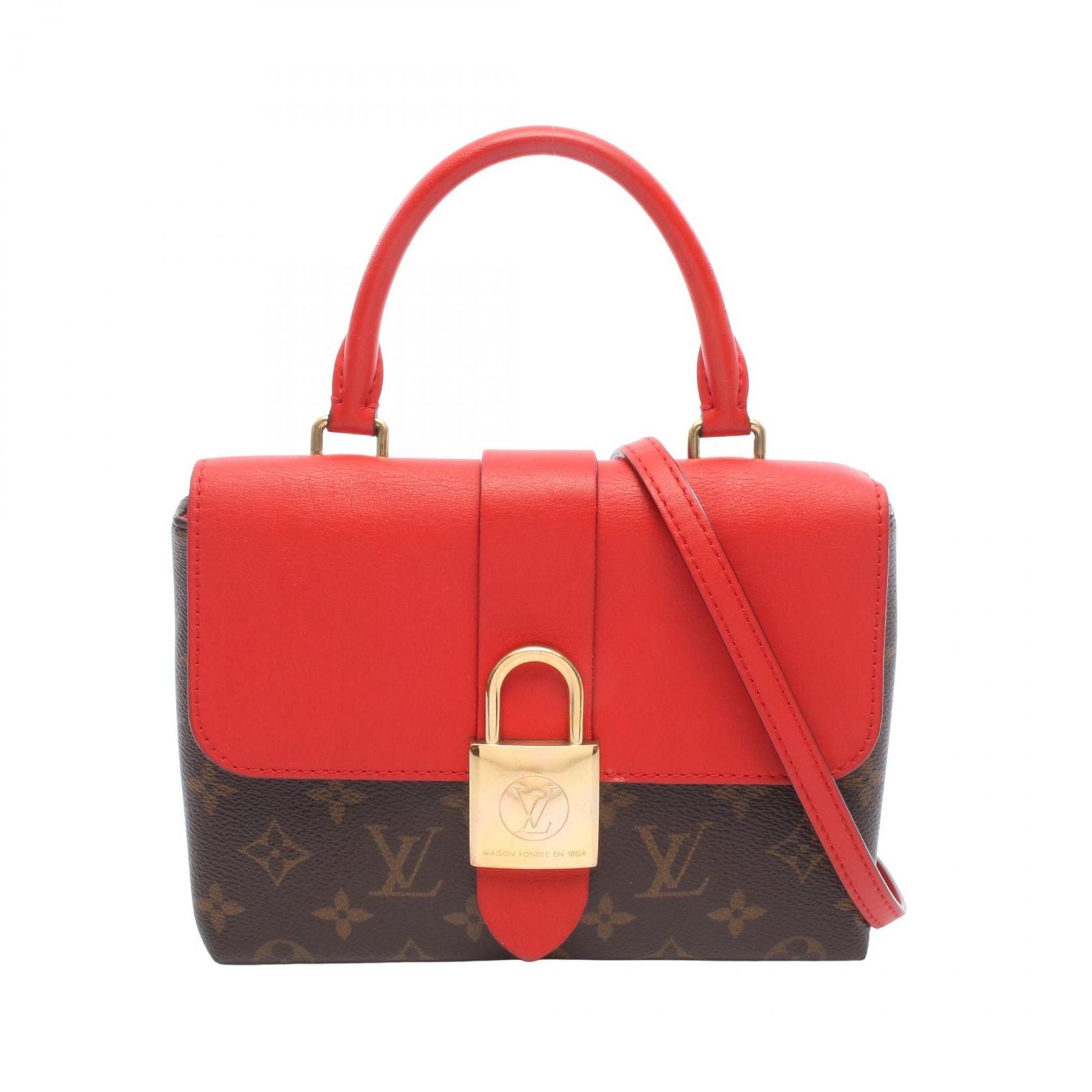 Louis Vuitton Handbag Locky BB Monogram Coquelicot 2-Way Canvas Leather
