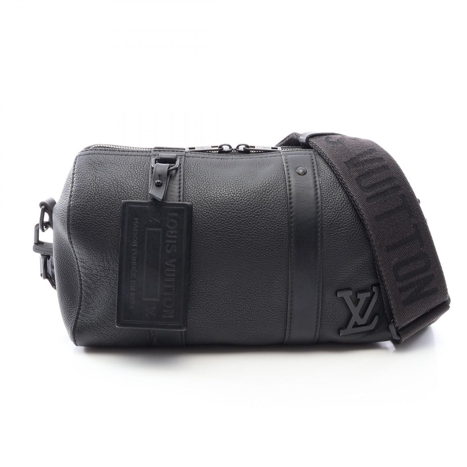 Louis Vuitton Shoulder Bag City Keepall Noir Leather