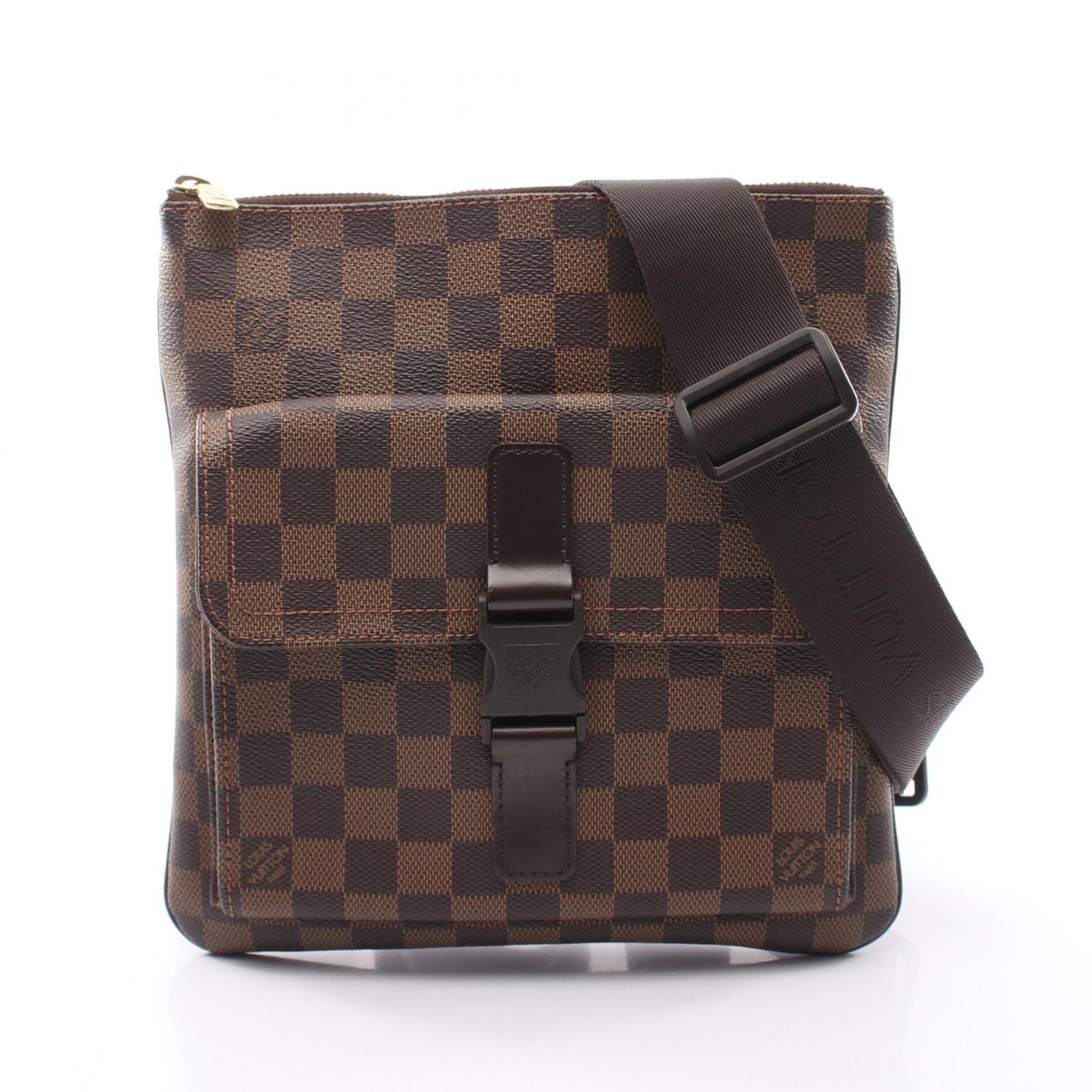 Louis Vuitton Shoulder Bag Pochette Melville Damier Ebene Canvas Leather