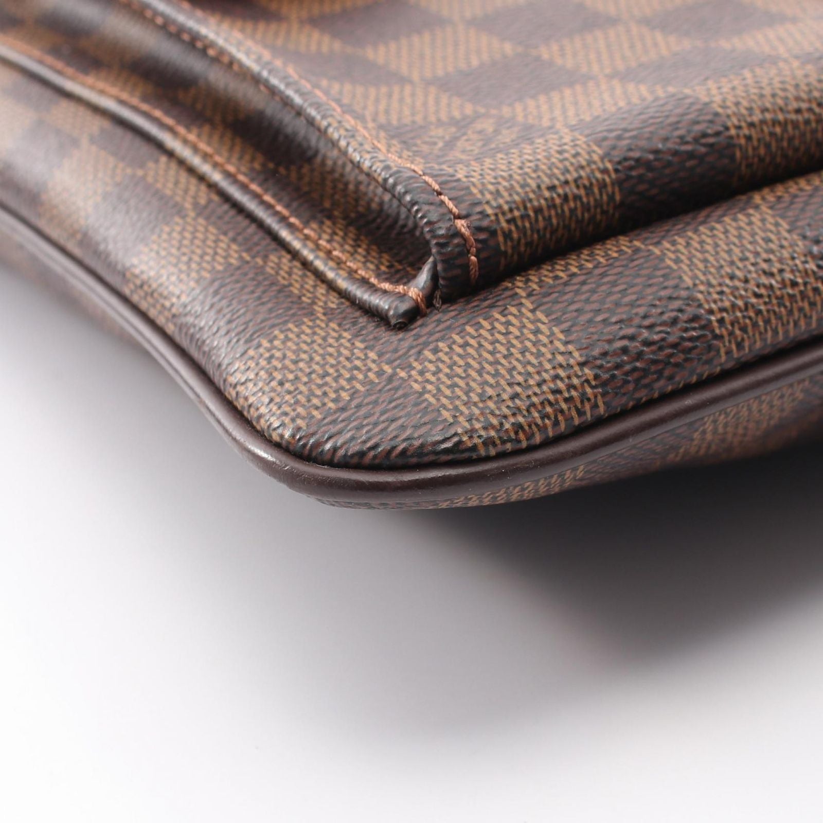 Louis Vuitton Shoulder Bag Pochette Melville Damier Ebene Canvas Leather — view 6