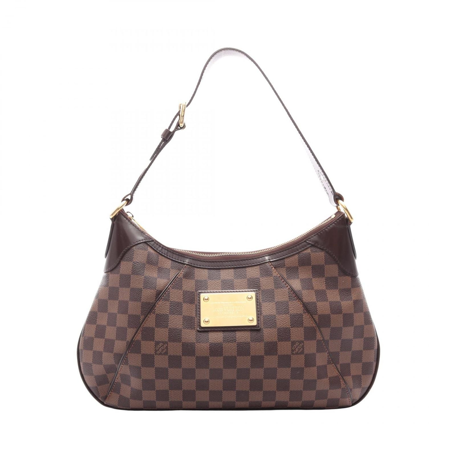 Louis Vuitton Shoulder Bag Thames GM Damier Ebene Canvas Leather