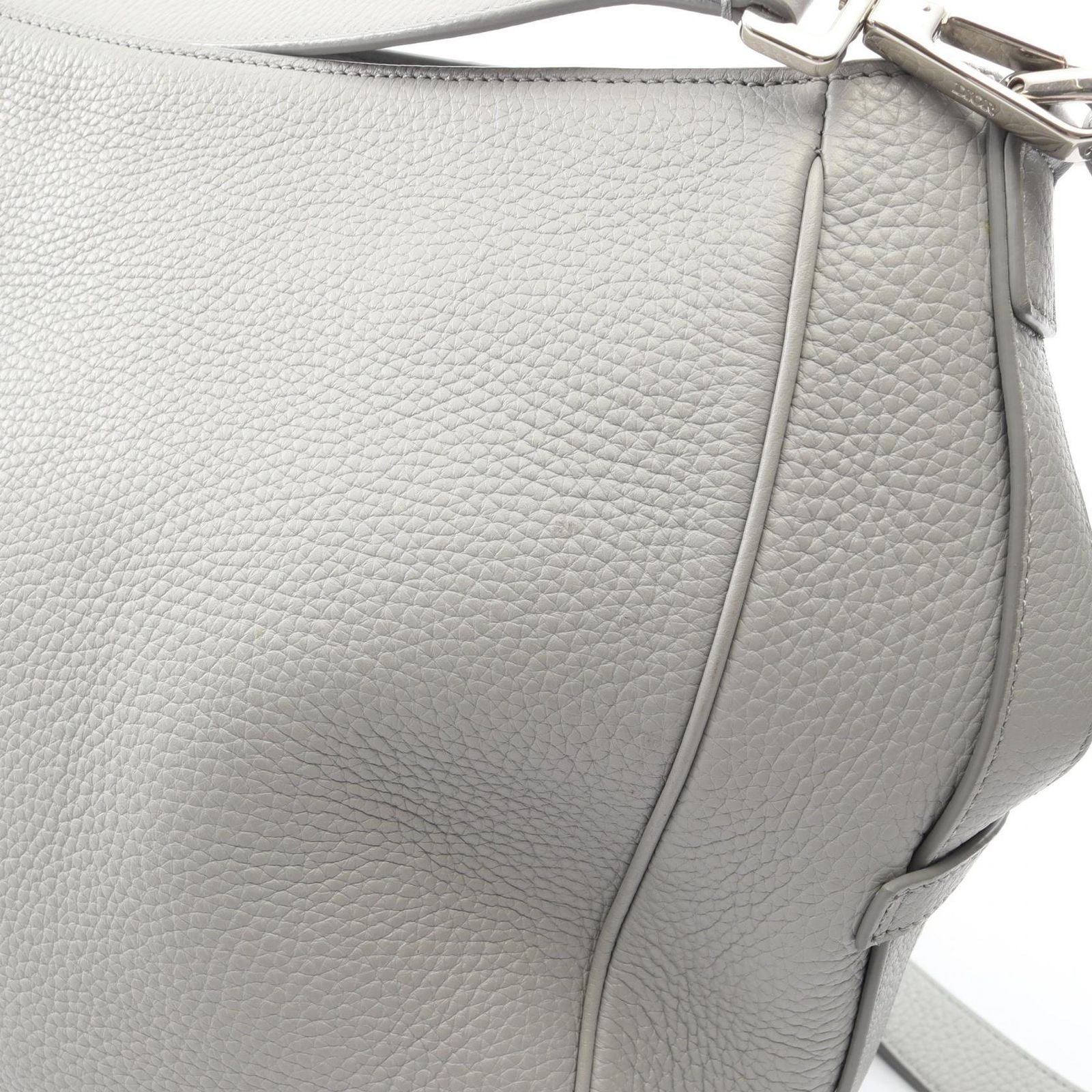 Dior Handbag Saddle Soft Bag 2-Way Gray Leather — view 6