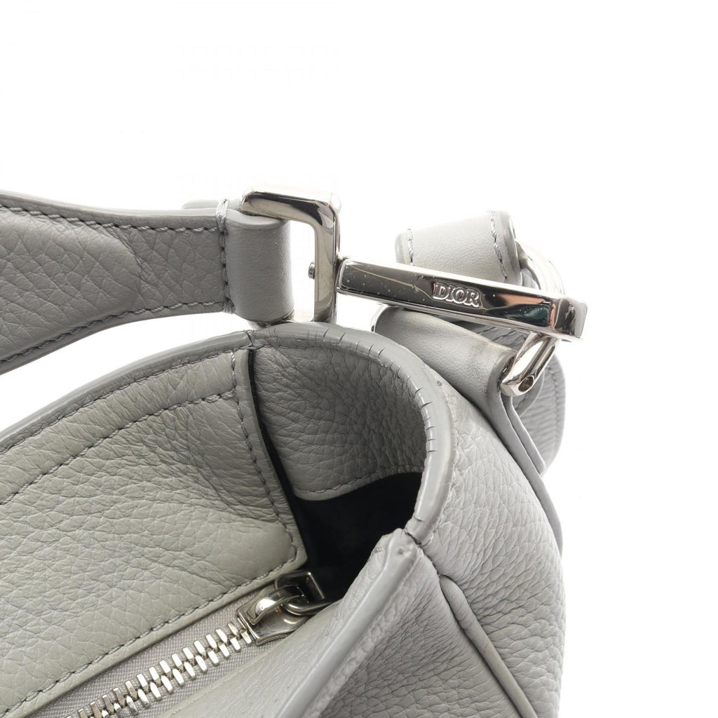 Dior Handbag Saddle Soft Bag 2-Way Gray Leather — view 9