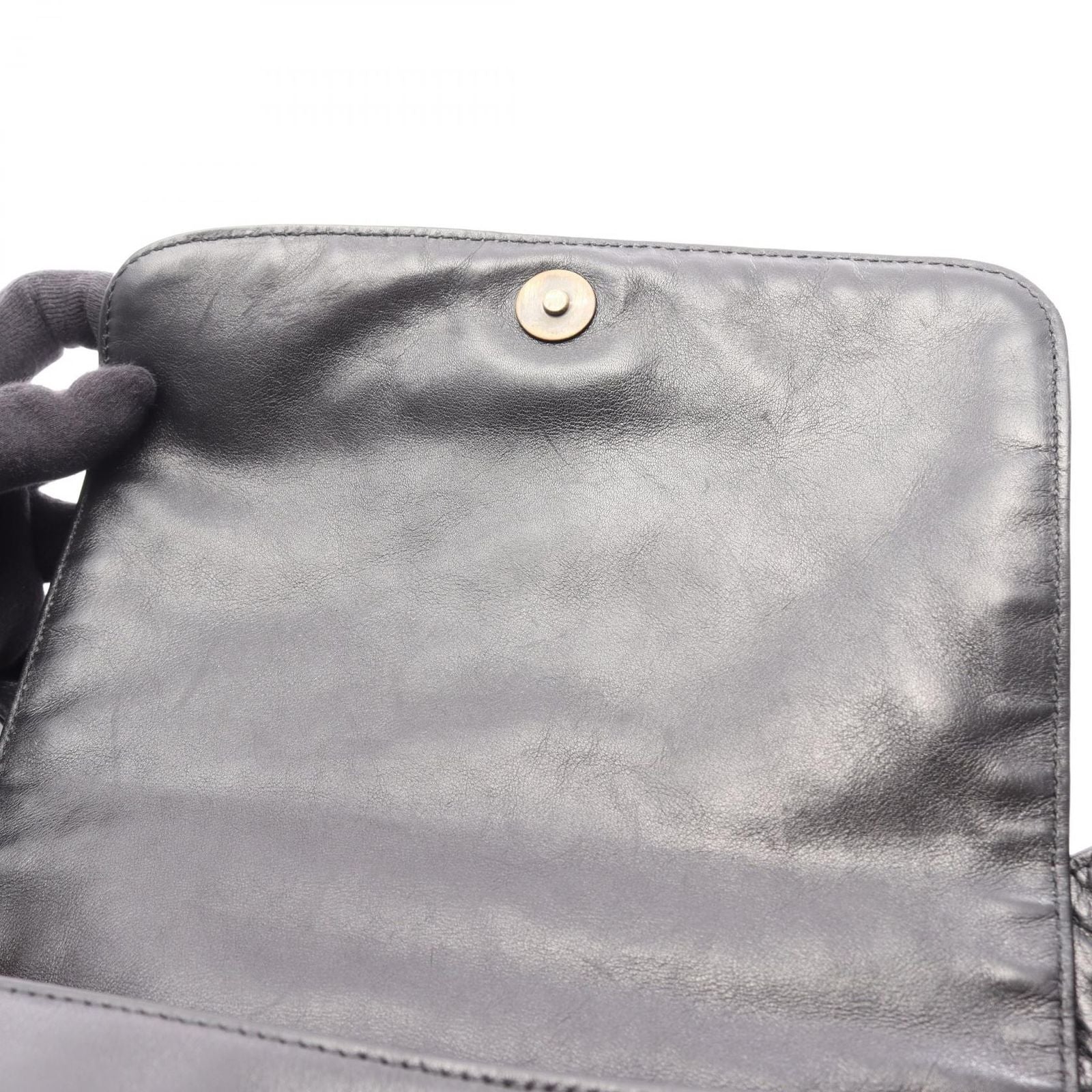 Chanel Shoulder Bag CC Logo Black Lambskin CC — view 7