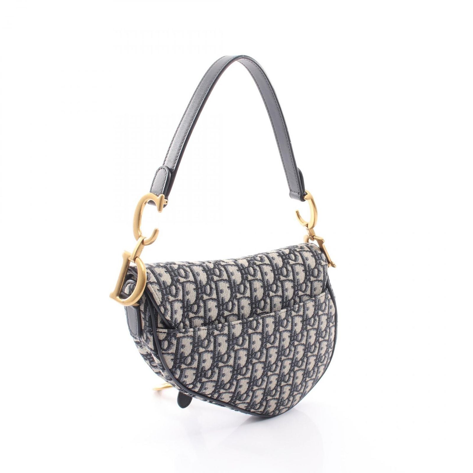 Dior Saddle Bag Oblique Jacquard 2-Way Navy Canvas Leather — view 2