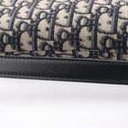 Dior Saddle Bag Oblique Jacquard 2-Way Navy Canvas Leather — view 8