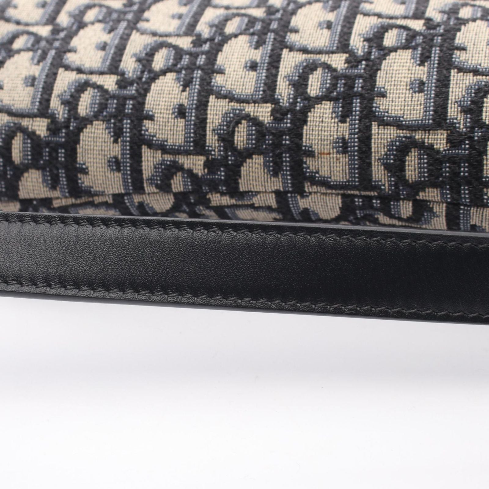 Dior Saddle Bag Oblique Jacquard 2-Way Navy Canvas Leather — view 8