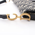 Dior Saddle Bag Oblique Jacquard 2-Way Navy Canvas Leather — view 6
