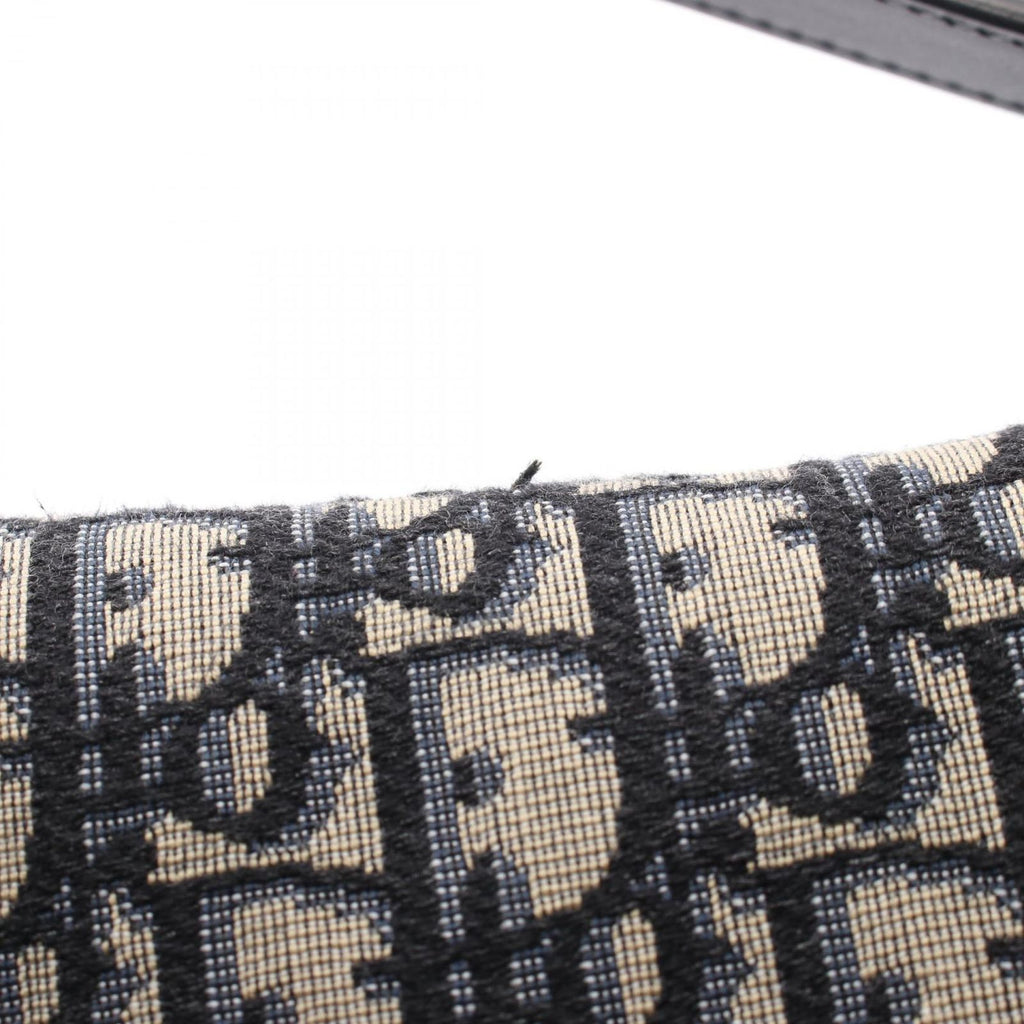 Dior Saddle Bag Oblique Jacquard 2-Way Navy Canvas Leather — view 9