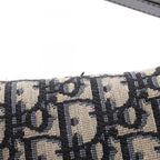 Dior Saddle Bag Oblique Jacquard 2-Way Navy Canvas Leather — view 9