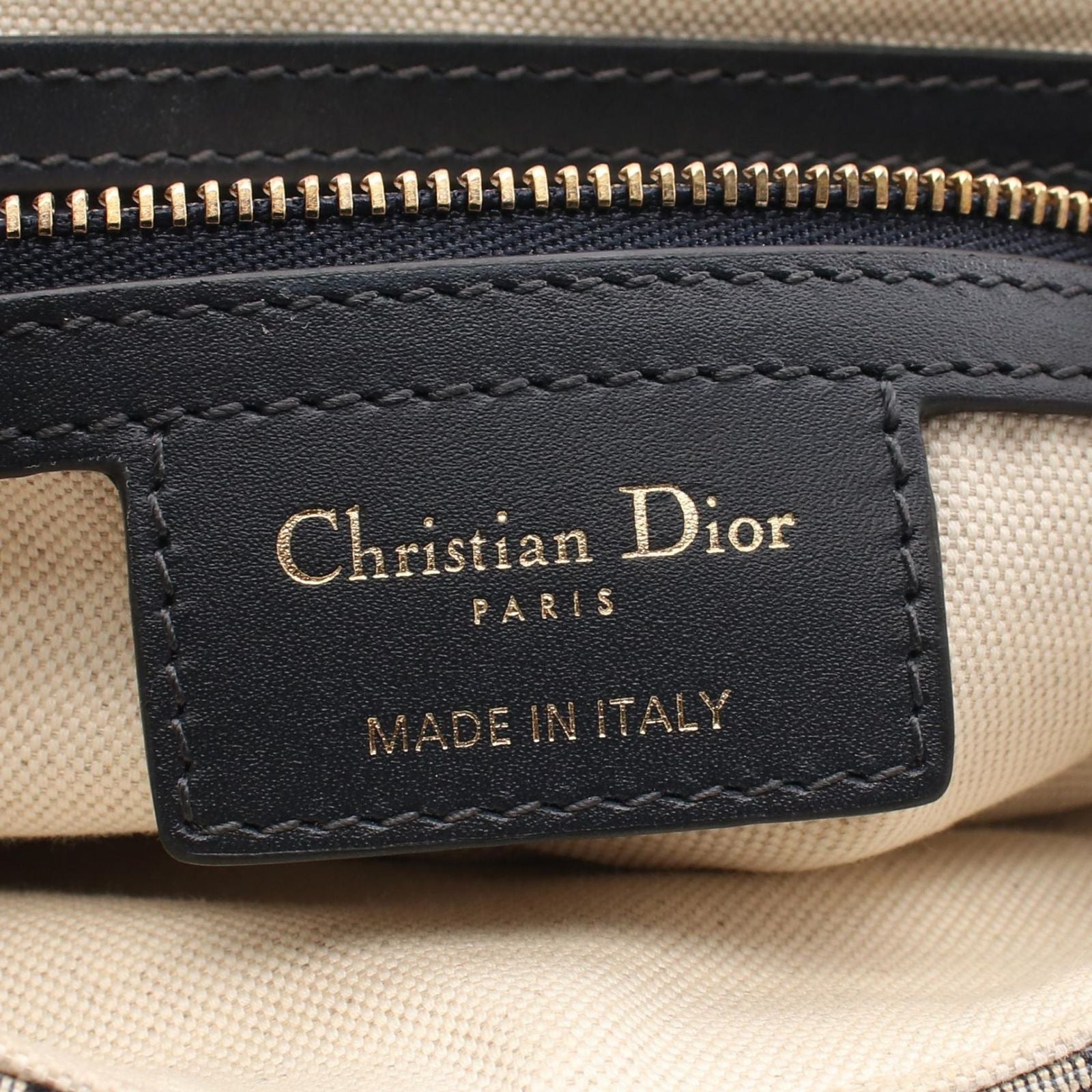 Dior Saddle Bag Oblique Jacquard 2-Way Navy Canvas Leather — view 4