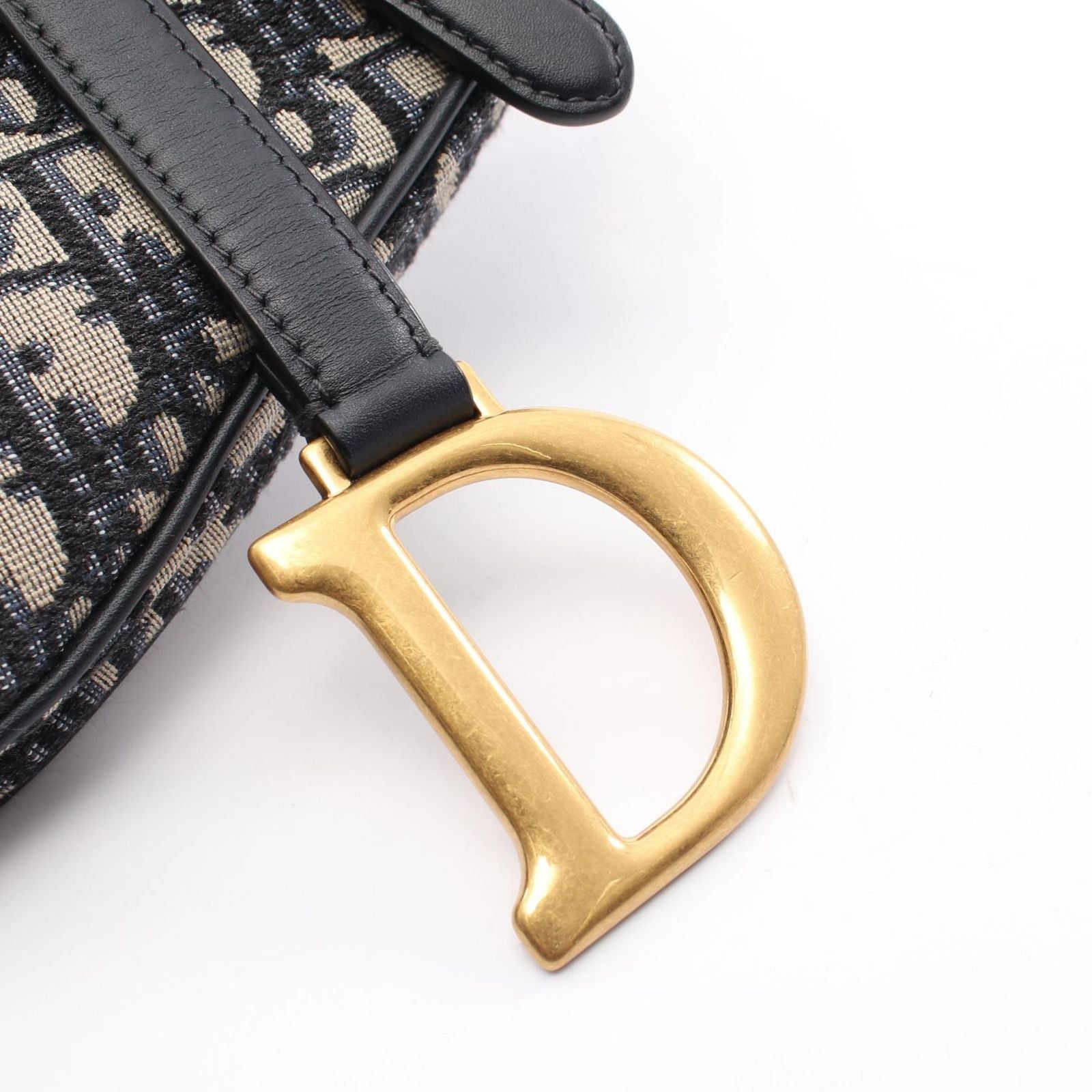 Dior Saddle Bag Oblique Jacquard 2-Way Navy Canvas Leather — view 5
