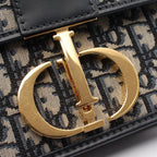 Dior Shoulder Bag 30 Montaigne Oblique Jacquard Navy Canvas Leather — view 6
