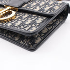 Dior Shoulder Bag 30 Montaigne Oblique Jacquard Navy Canvas Leather — view 7