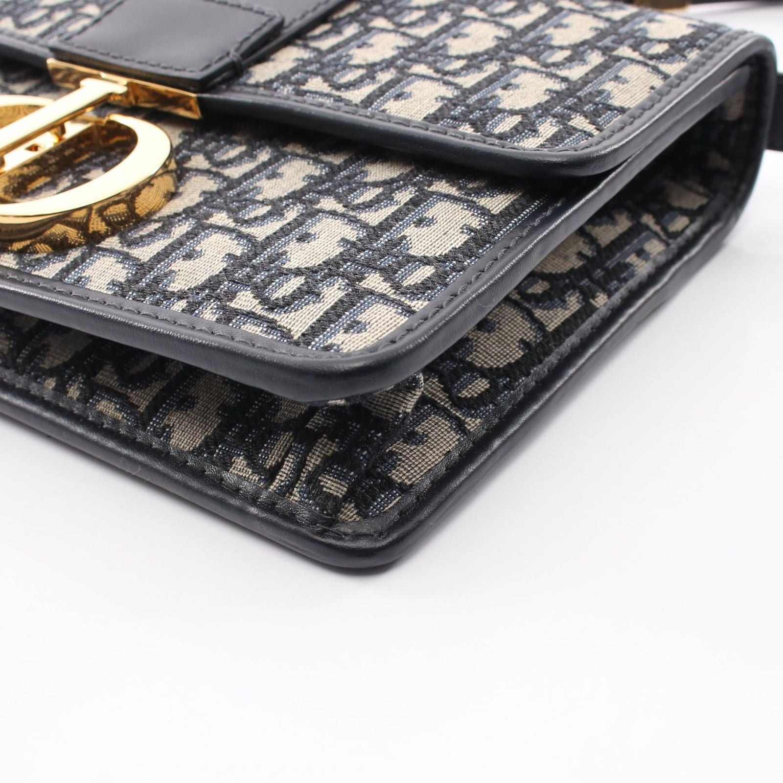 Dior Shoulder Bag 30 Montaigne Oblique Jacquard Navy Canvas Leather — view 7