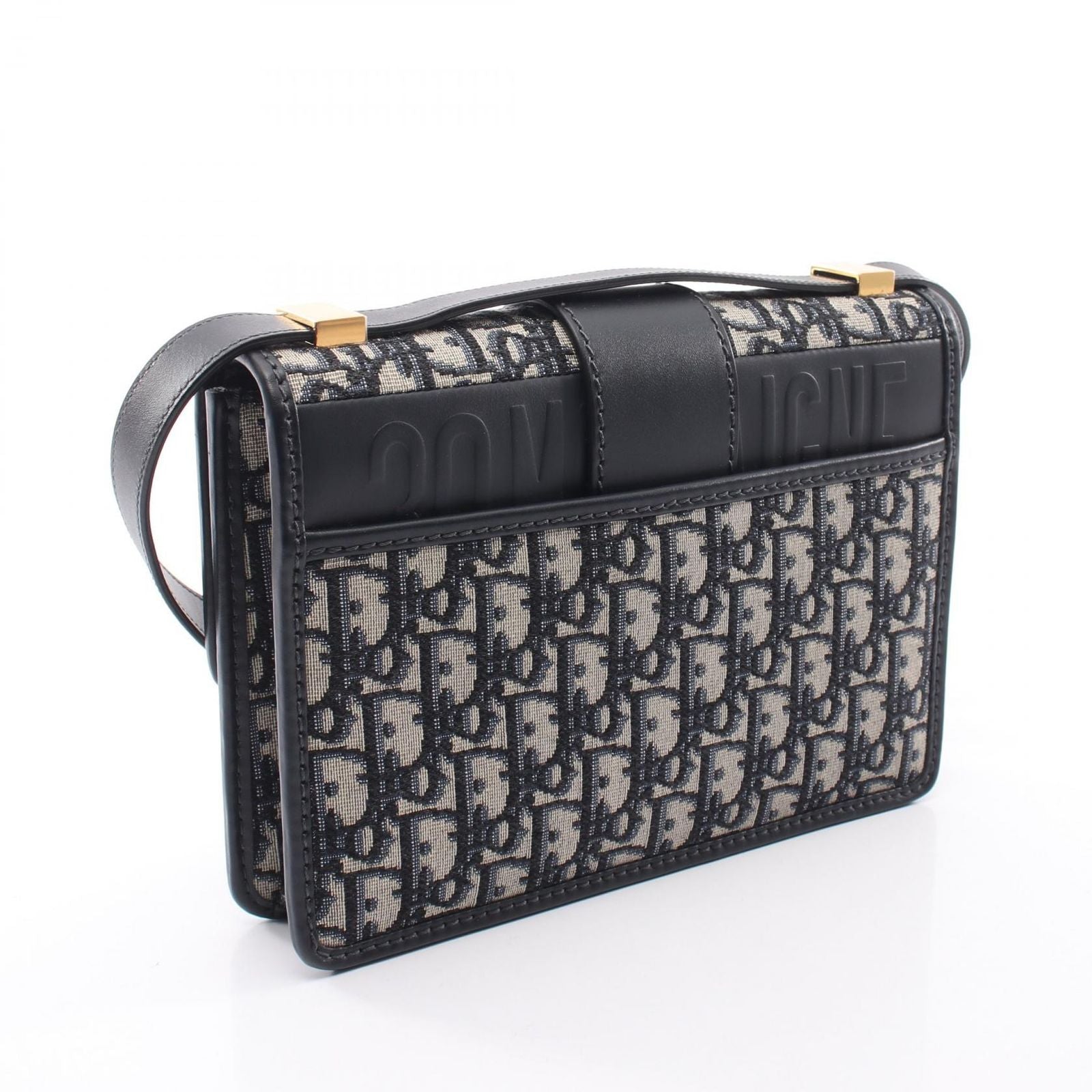 Dior Shoulder Bag 30 Montaigne Oblique Jacquard Navy Canvas Leather — view 2