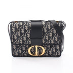 Dior Shoulder Bag 30 Montaigne Oblique Jacquard Navy Canvas Leather