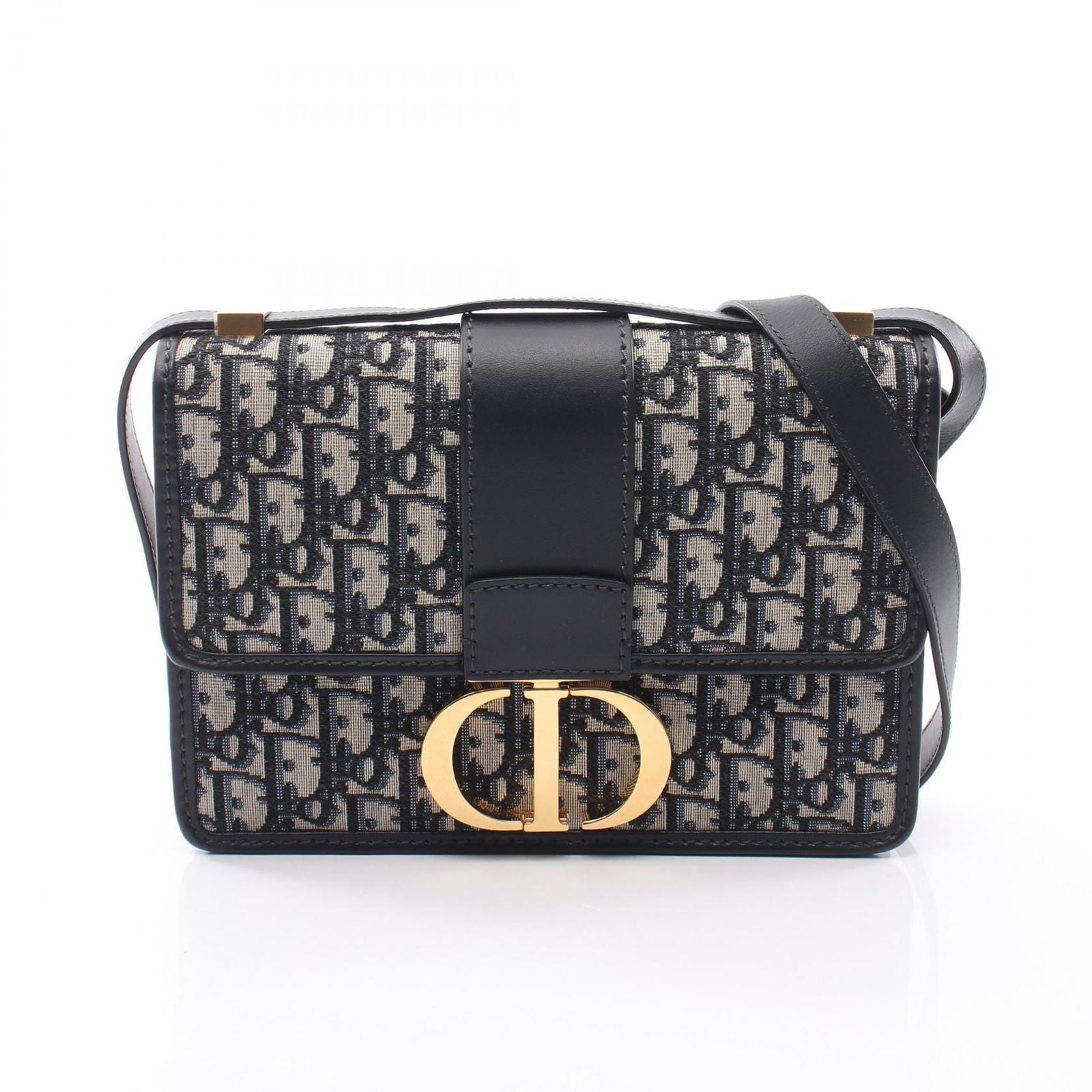 Dior Shoulder Bag 30 Montaigne Oblique Jacquard Navy Canvas Leather