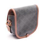Celine Shoulder Bag Folco Triomphe Black Brown Canvas Leather — view 2