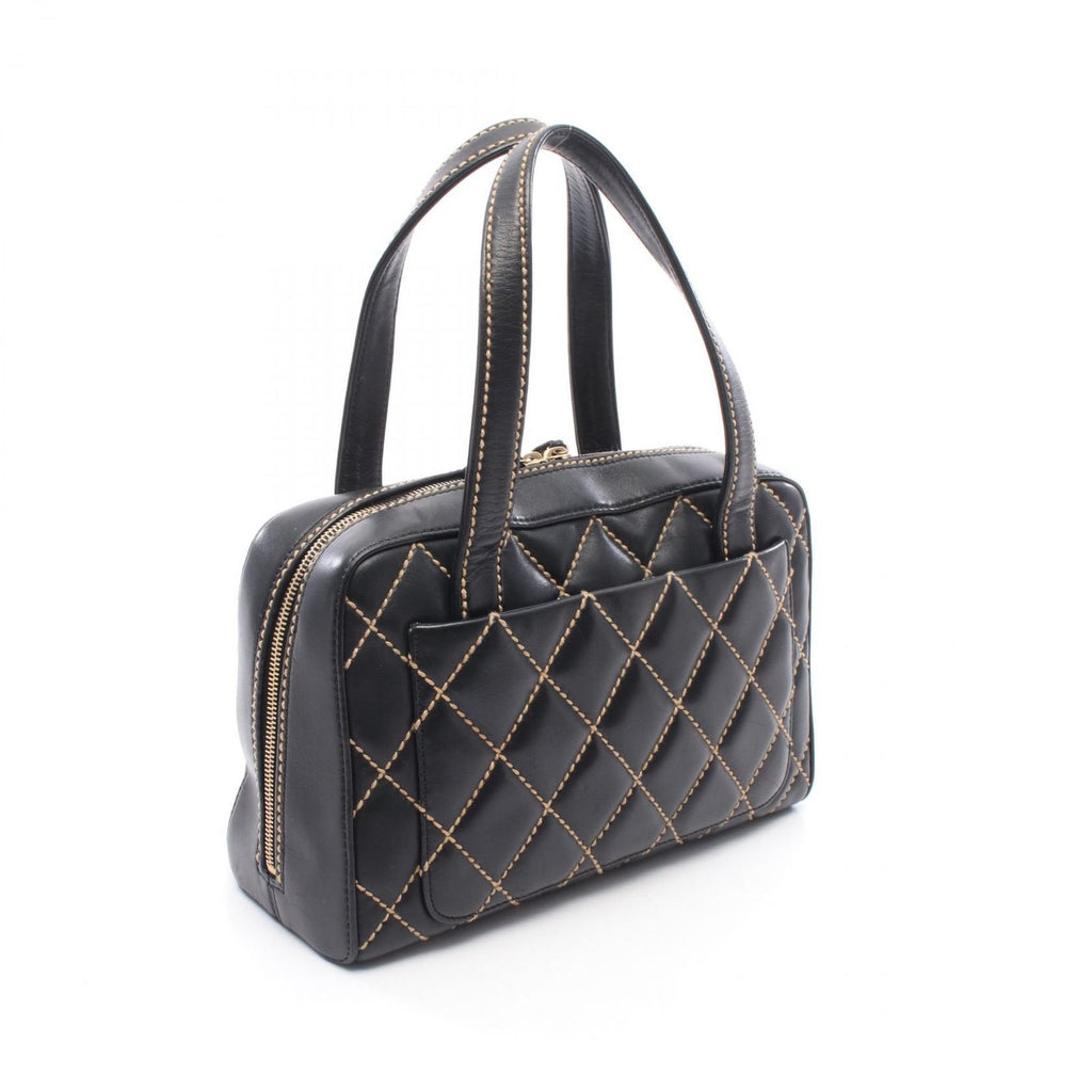 Chanel Handbag Wild Stitch Black Leather — view 2