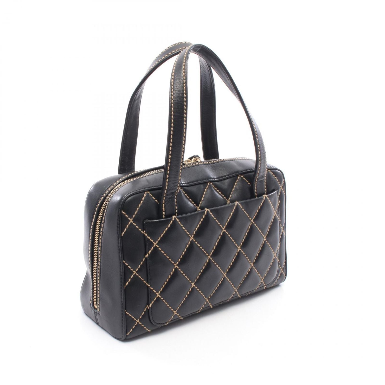 Chanel Handbag Wild Stitch Black Leather — view 2
