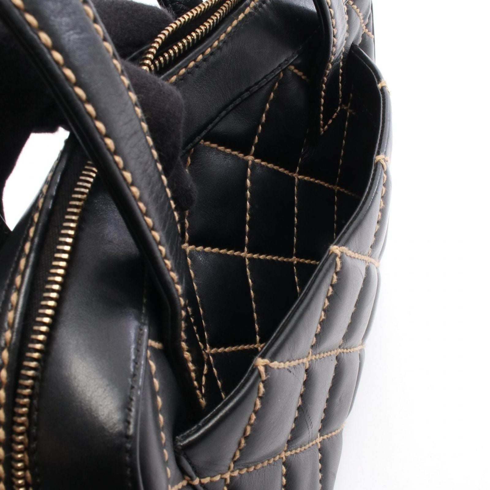 Chanel Handbag Wild Stitch Black Leather — view 6
