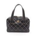 Chanel Handbag Wild Stitch Black Leather