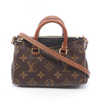 Louis Vuitton Shoulder Bag Nano Pallas 2-Way Noir Canvas Leather