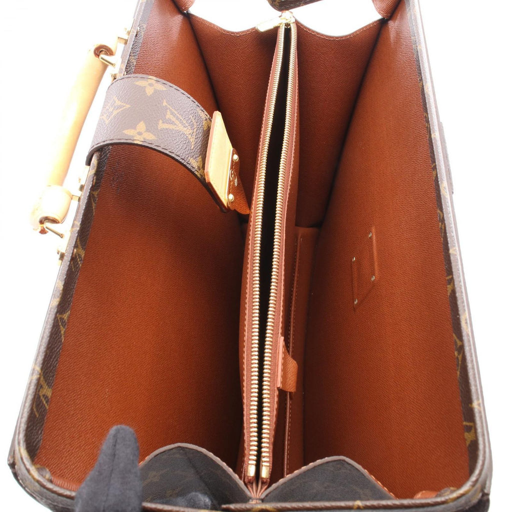 Louis Vuitton Briefcase Serviette Fermoir Canvas Leather — view 3
