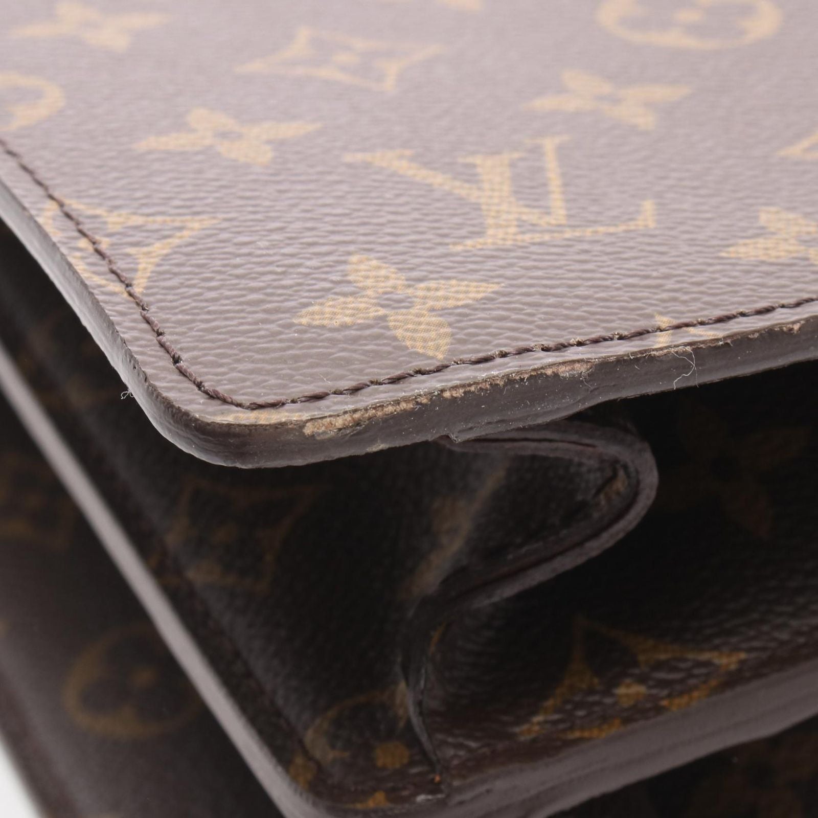 Louis Vuitton Briefcase Serviette Fermoir Canvas Leather — view 9