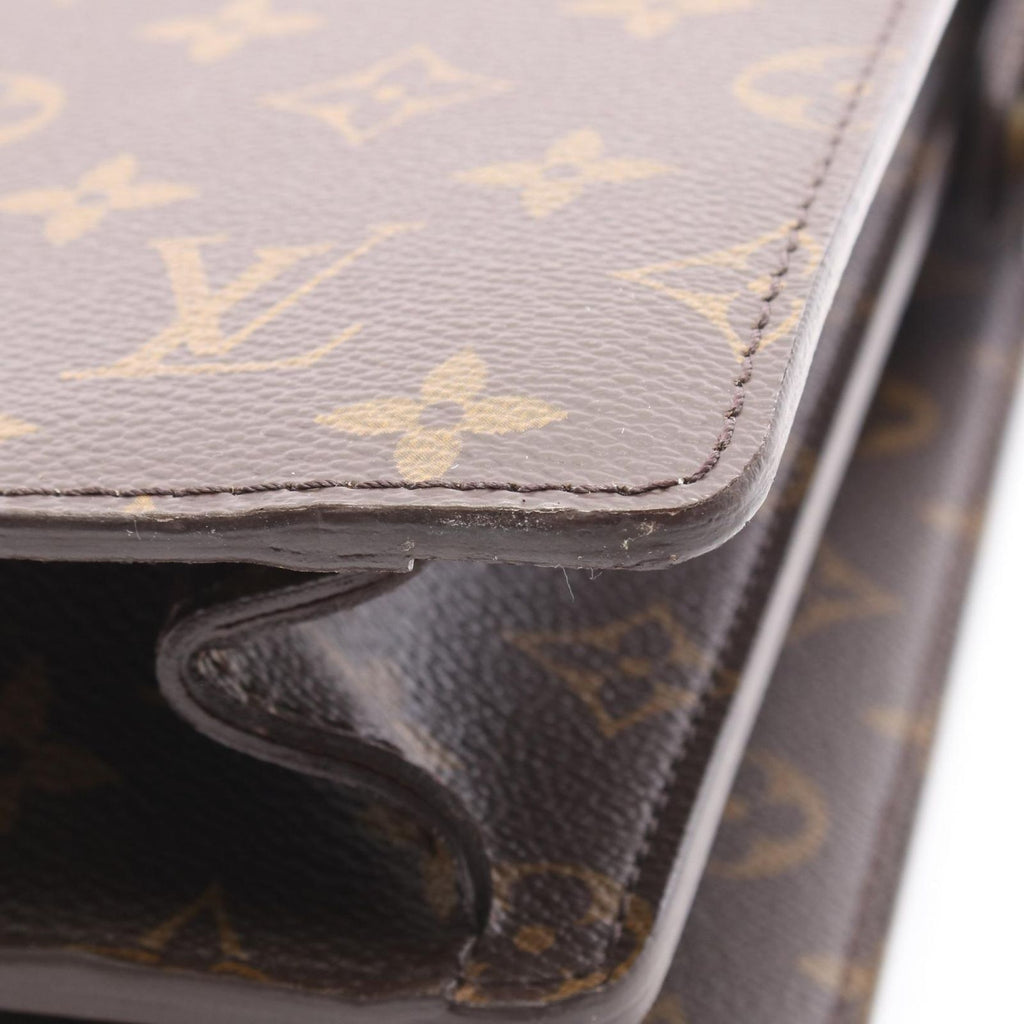 Louis Vuitton Briefcase Serviette Fermoir Canvas Leather — view 7