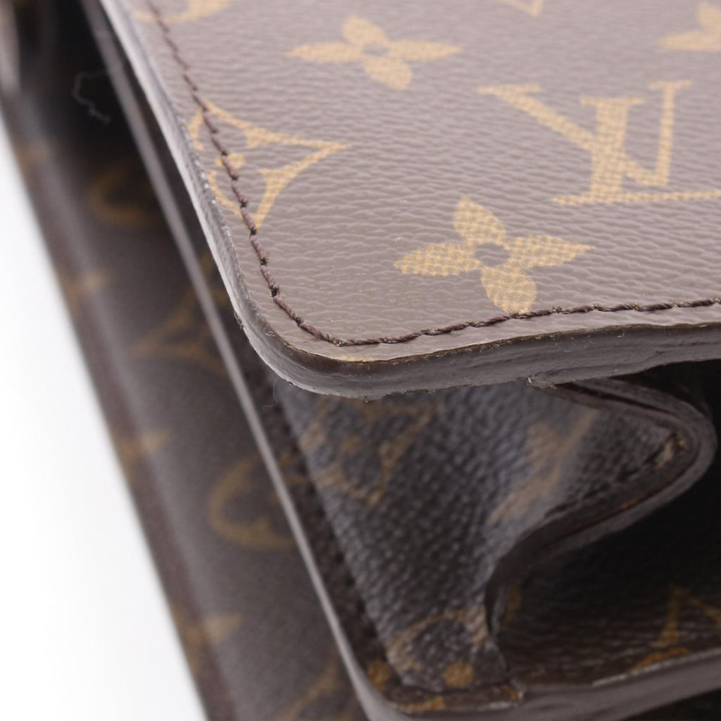 Louis Vuitton Briefcase Serviette Fermoir Canvas Leather — view 8