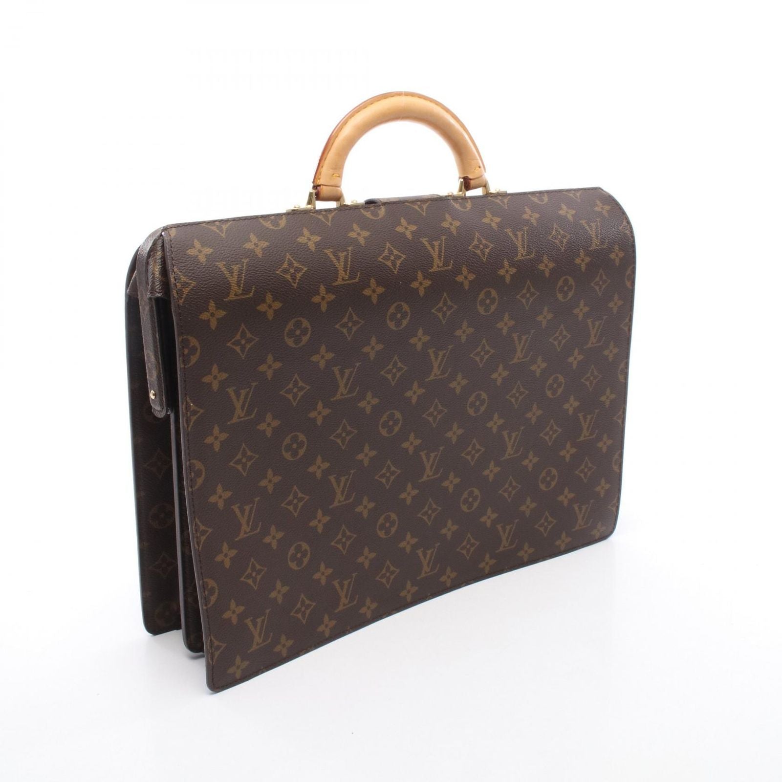 Louis Vuitton Briefcase Serviette Fermoir Canvas Leather — view 2