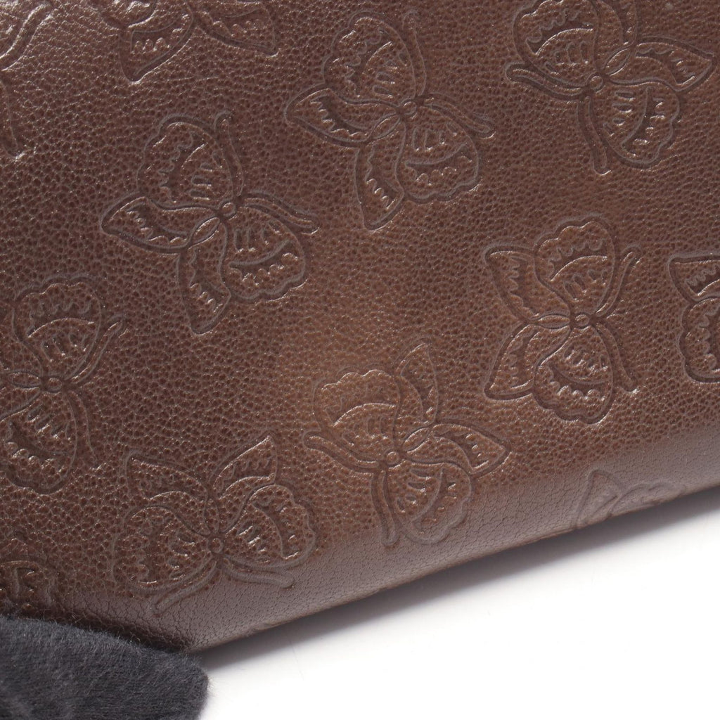 Bottega Veneta Round Wallet Butterfly Motif Brown Leather — view 8