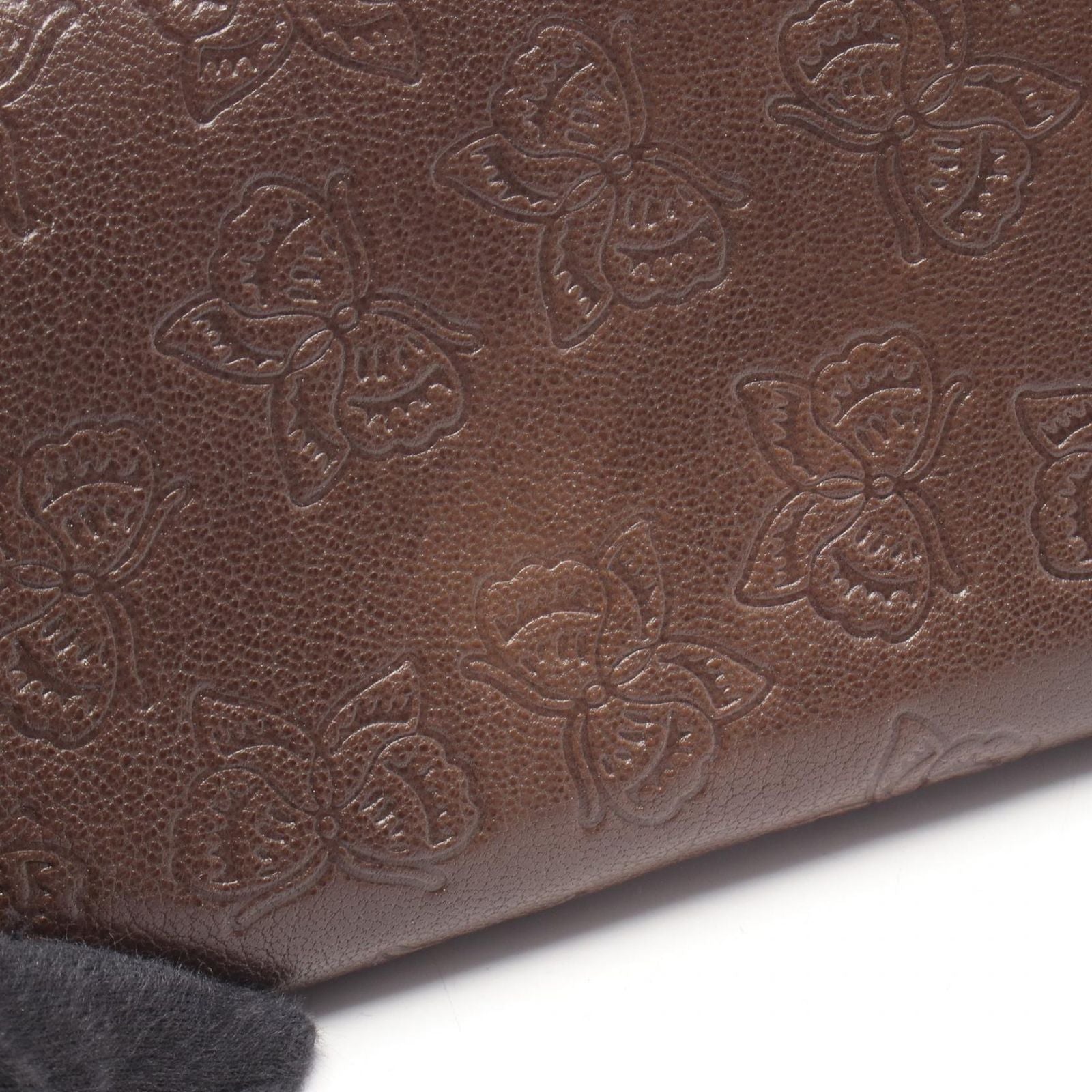 Bottega Veneta Round Wallet Butterfly Motif Brown Leather — view 8