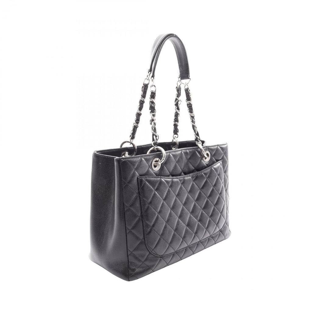 Chanel Tote Quilted Grand Shopping GST Black Caviar Leather GST Chain — view 2