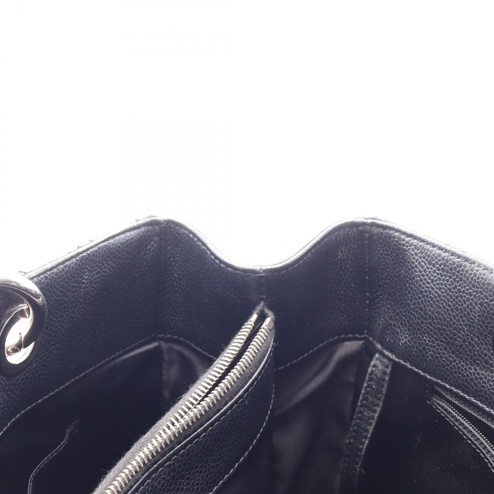 Chanel Tote Quilted Grand Shopping GST Black Caviar Leather GST Chain — view 7