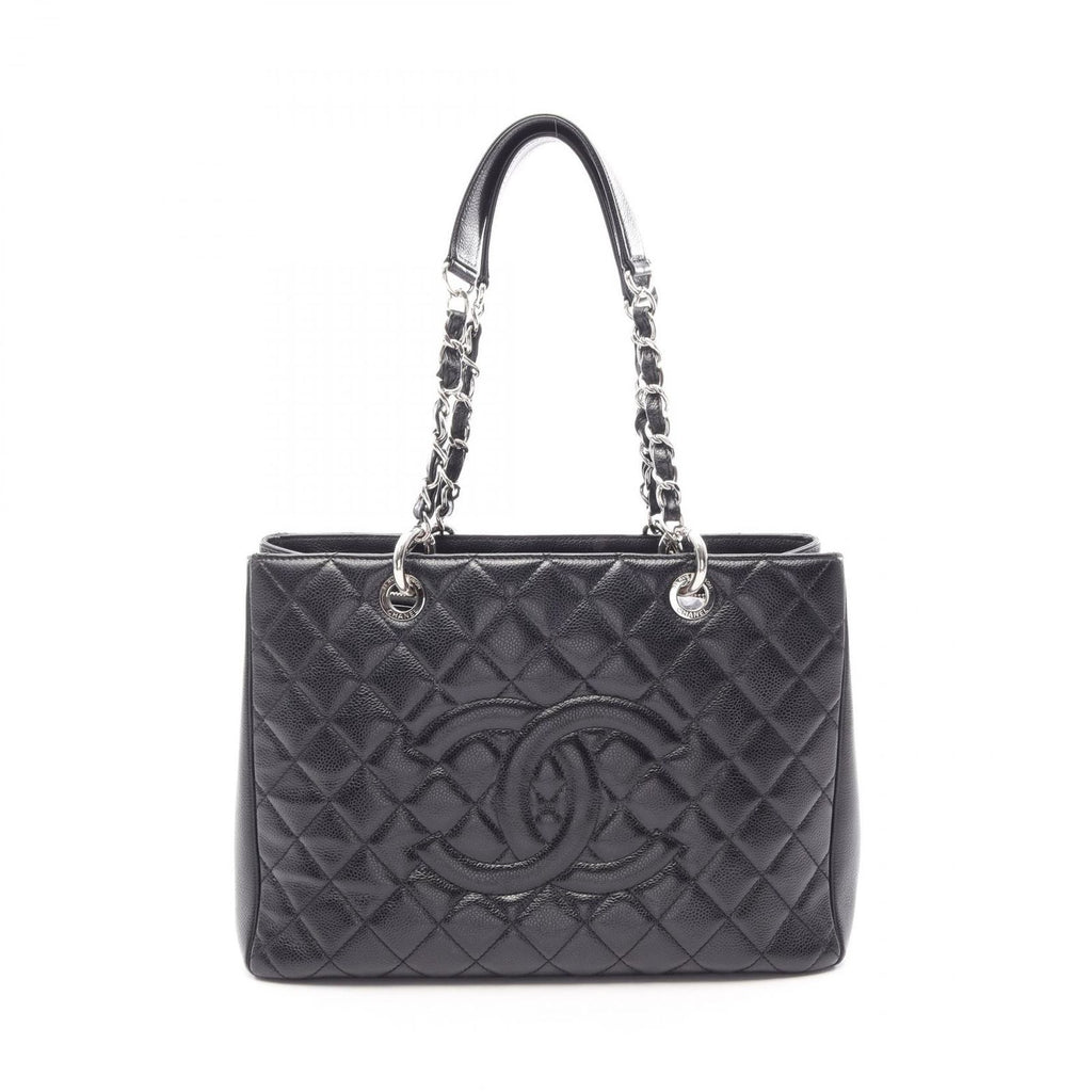 Chanel Tote Quilted Grand Shopping GST Black Caviar Leather GST Chain