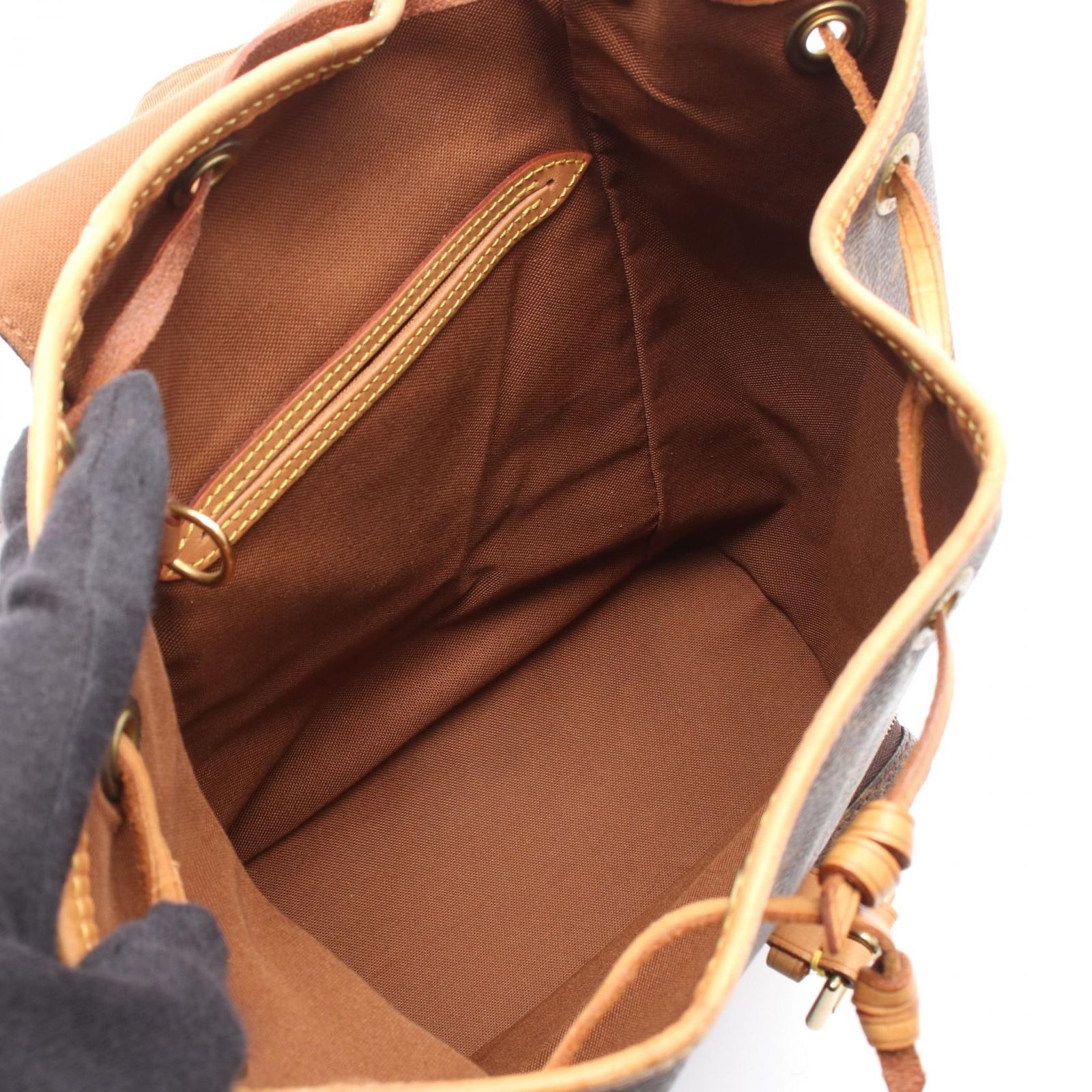 Louis Vuitton Backpack Mini Montsouris Canvas Leather MM — view 3