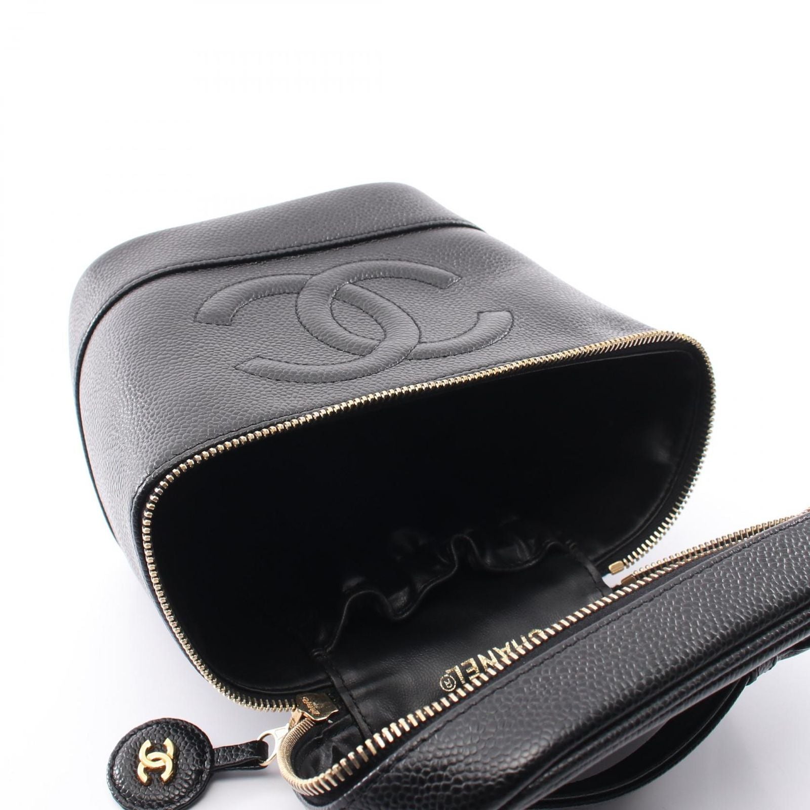 Chanel Handbag CC Logo Black Caviar Leather — view 8