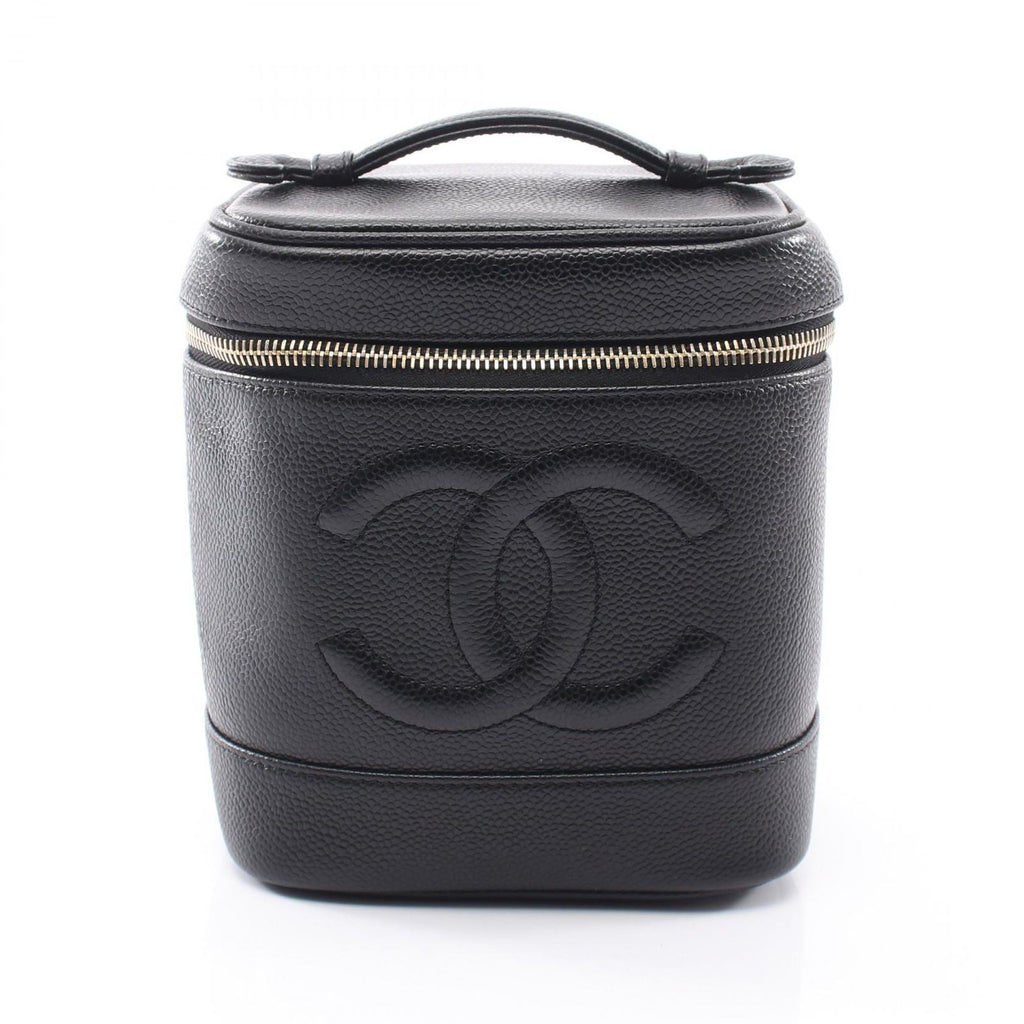 Chanel Handbag CC Logo Black Caviar Leather