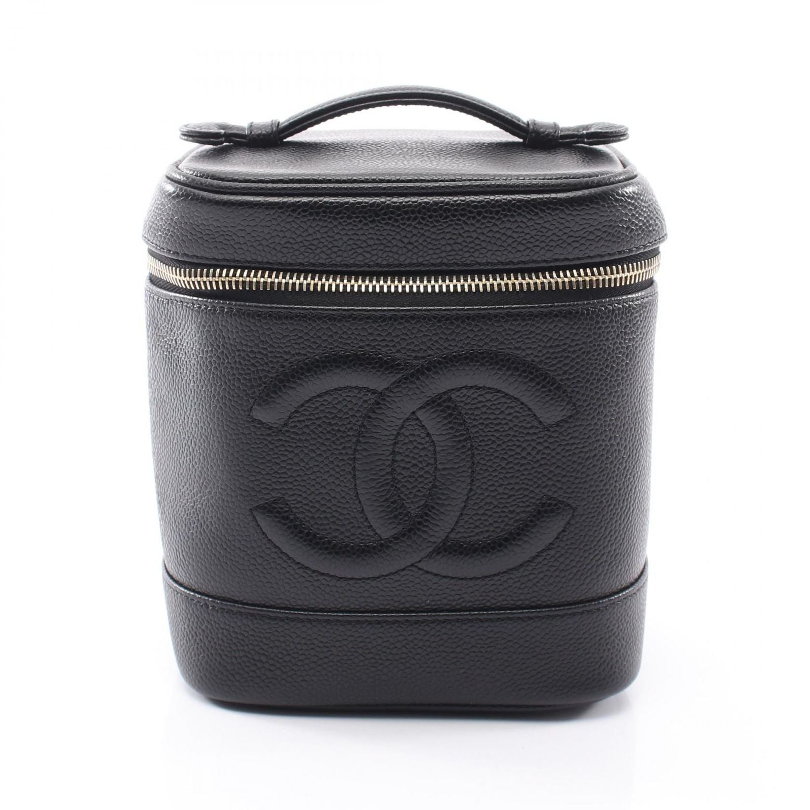 Chanel Handbag CC Logo Black Caviar Leather