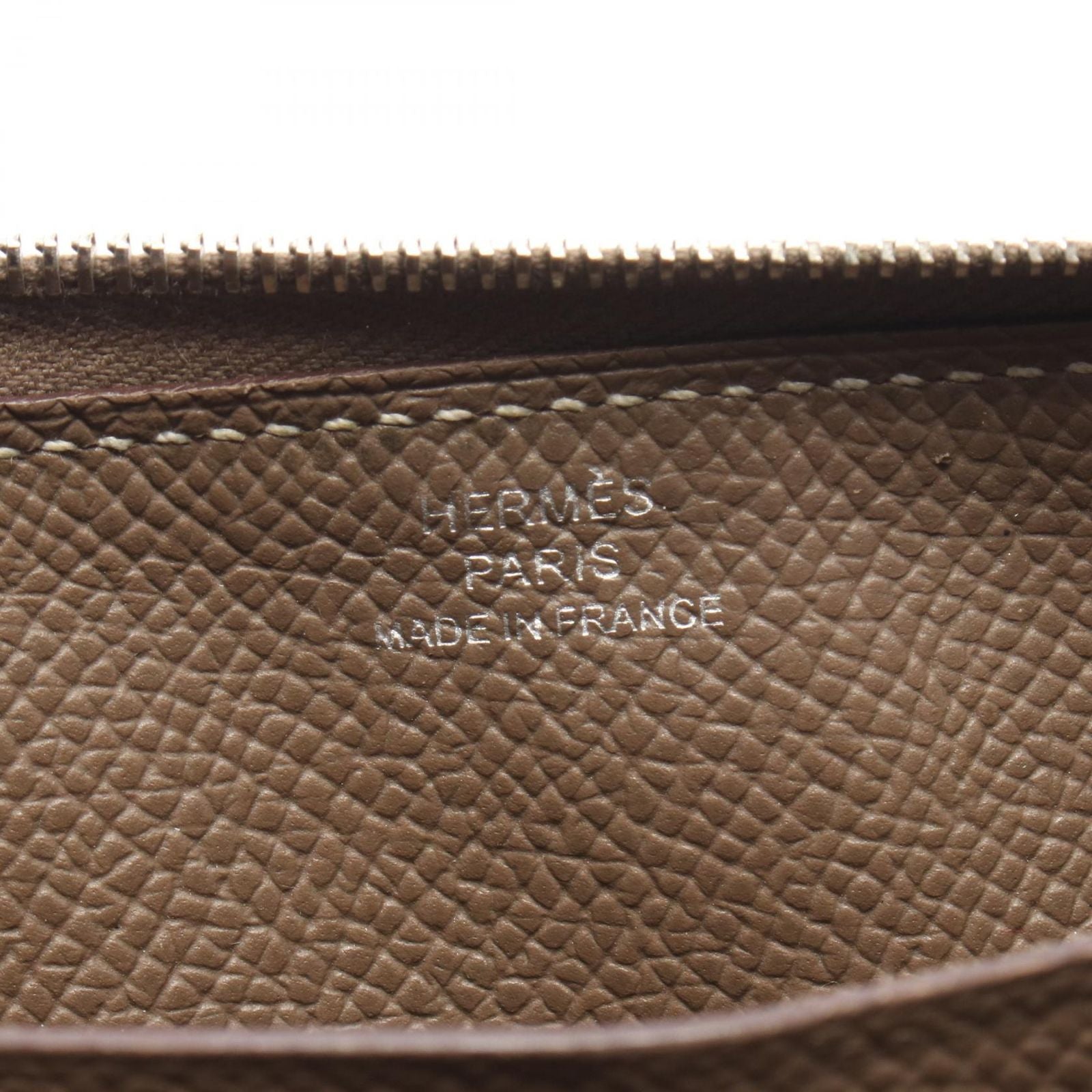 Hermes Round Wallet Azap Long Etoupe Leather Calf Long Classic — view 4